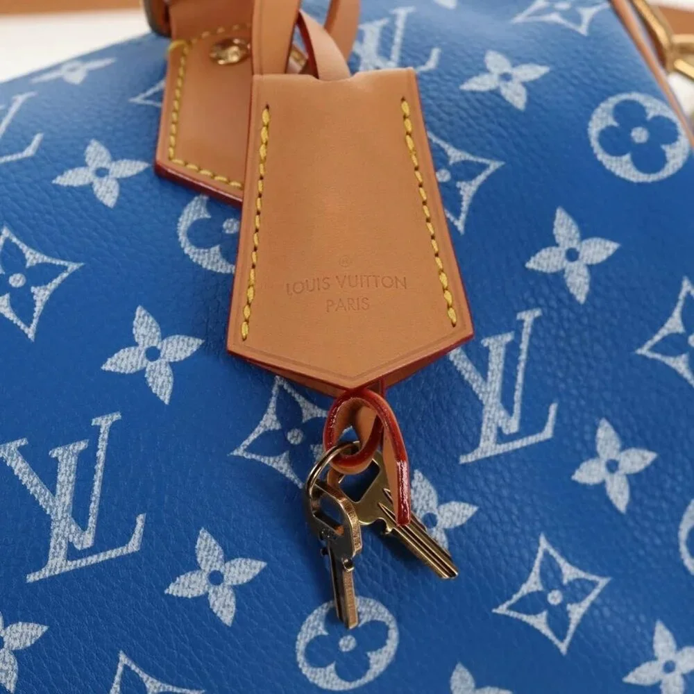 LOUIS VUITTON Monogram Speedy P9 Bandouliere 25 Bag Blue M24424 LV Auth 139046SM - Picture 10 of 15